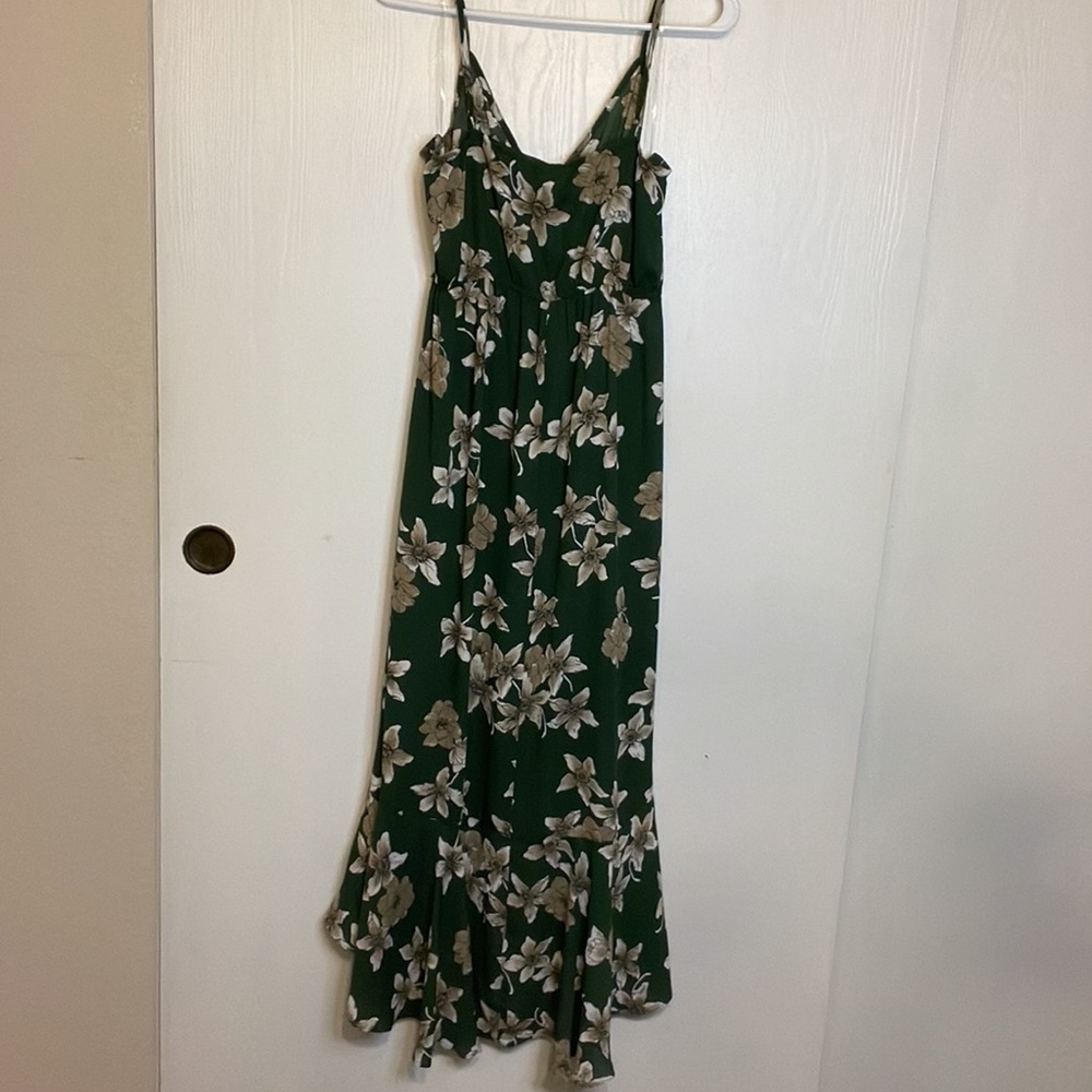 Inspired Hearts Green Floral Hi-Low Faux Wrap Dress, Sz. XL, EUC - Picture 8 of 8